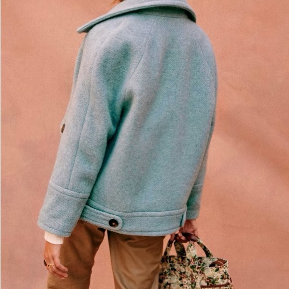 🦄NWOT Sezane Leo Coat with Cozy High Collar Sz6 - Picture 5 of 15